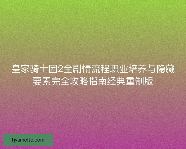 皇家骑士团2全剧情流程职业培养与隐藏要素完全攻略指南经典重制版
