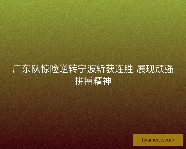 广东队惊险逆转宁波斩获连胜 展现顽强拼搏精神